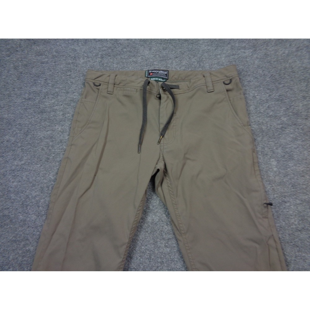 686 Everywhere Pants Men 30x30 Brown Slim Fit Straight Drawstring Outdoor Travel - Picture 4 of 11